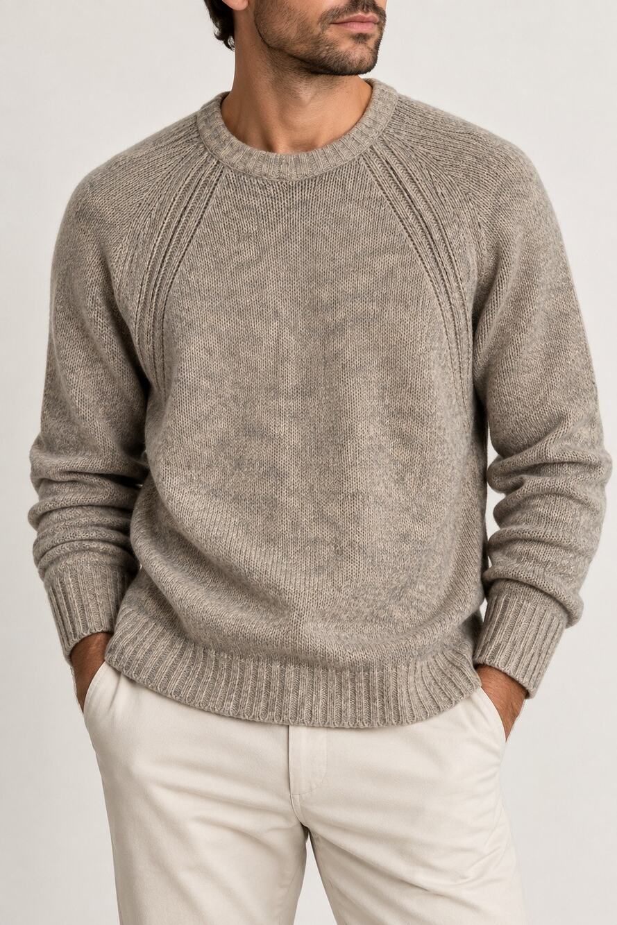 Vince Yak Wool Sweater Elevated Oatmeal Raglan Crewneck M Cozy Soft
